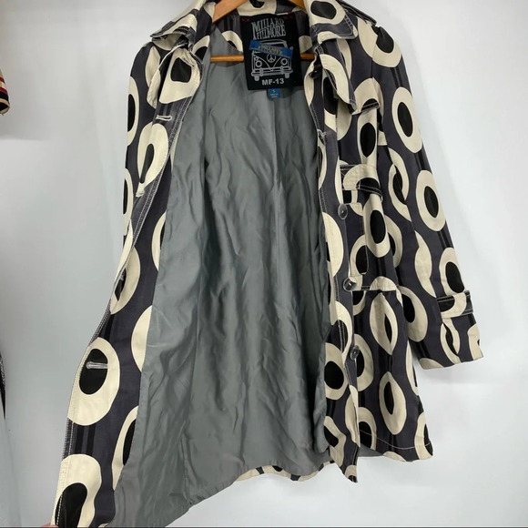 Millard Fillmore geometric pattern jacket short trench Small - Picture 2 of 7